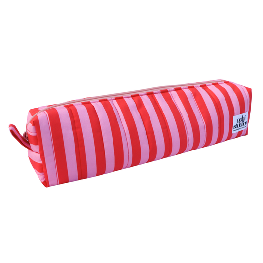 Pink & Red Stripe Standard Hair Tools Bag