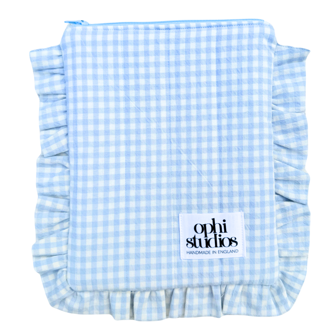 Blue Gingham Zip Tech Sleeve