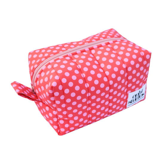Pink & Red Polka Dot Make-up Bag