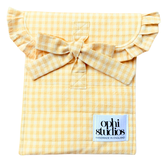 Yellow Gingham Tie Tech Sleeve