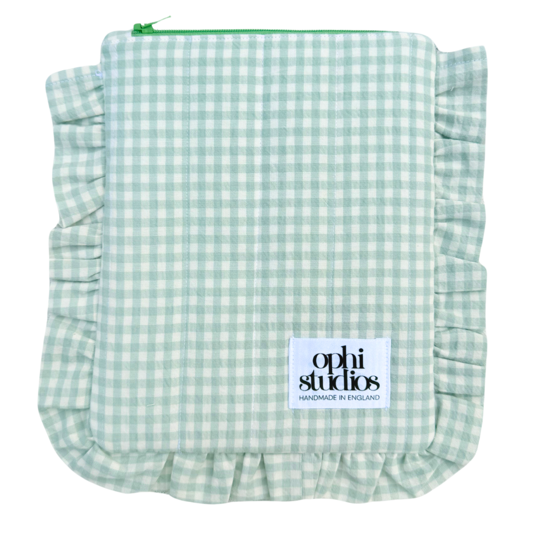 Green Gingham Zip Tech Sleeve 