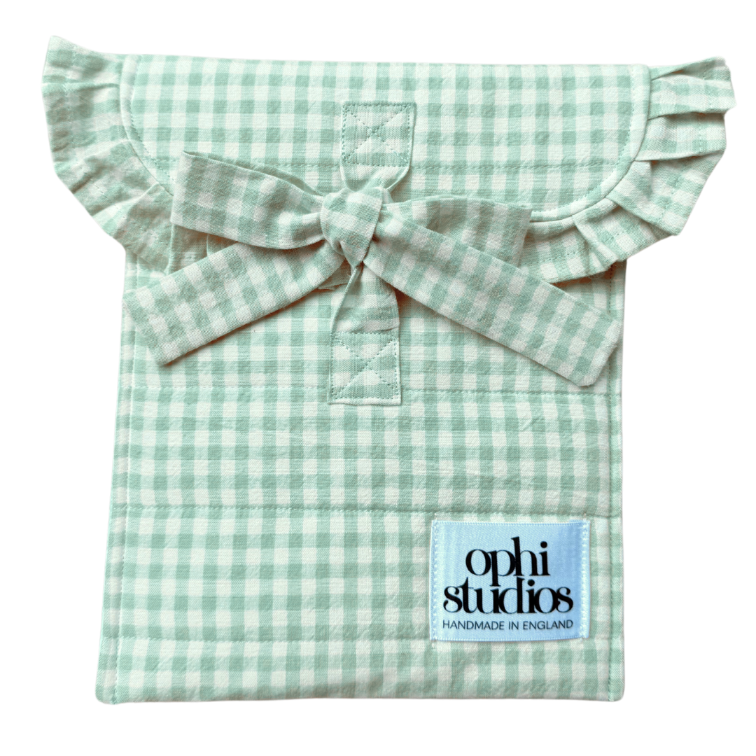 Ophi Studios Green Gingham Tie Tech Sleeve for iPad Kindle 