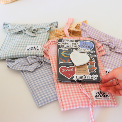 Gingham Tie Tech Sleeves