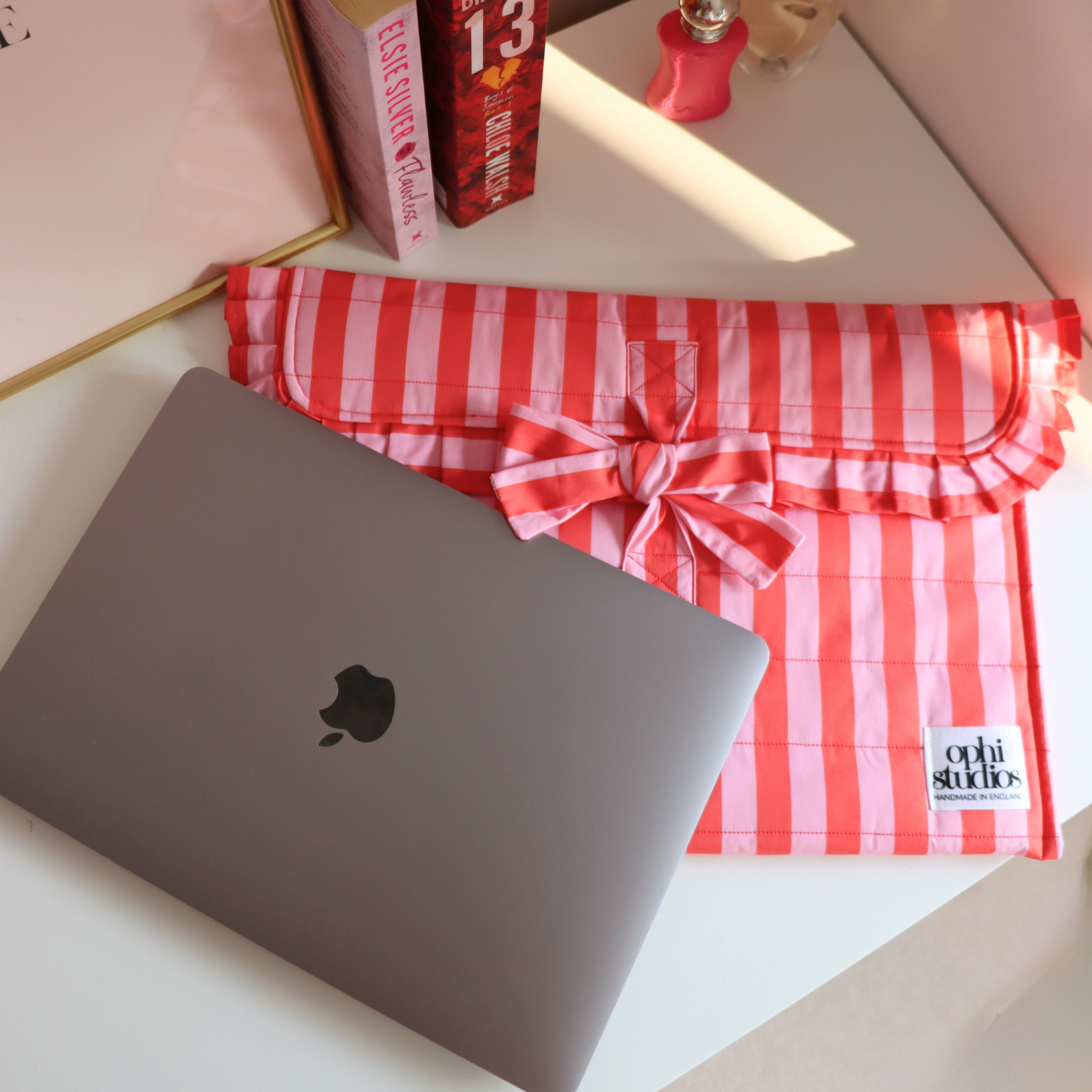 Pink & Red Stripe Tie Tech Sleeve