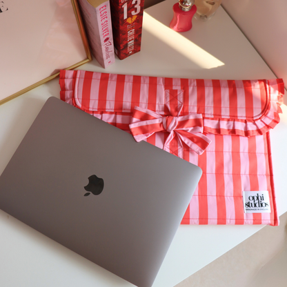 Pink & Red Stripe Tie Tech Sleeve