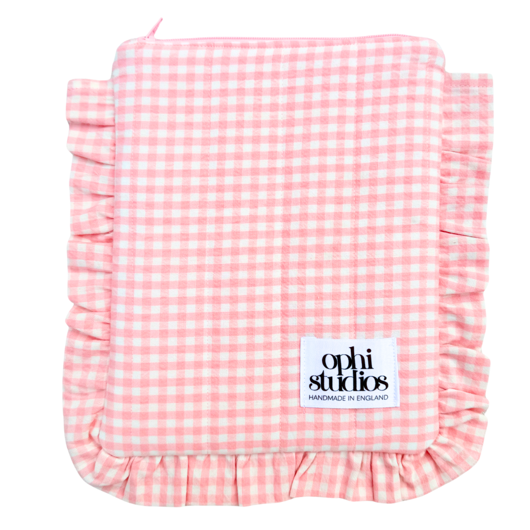 Pink Gingham Zip Tech Sleeve 