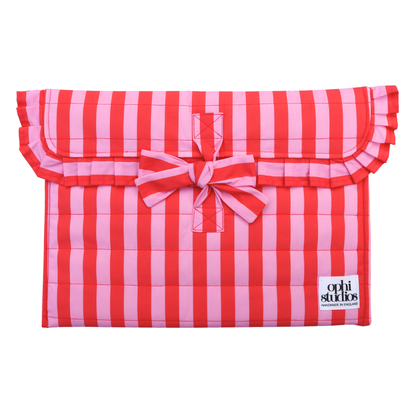 Pink & Red Stripe Tie Tech Sleeve