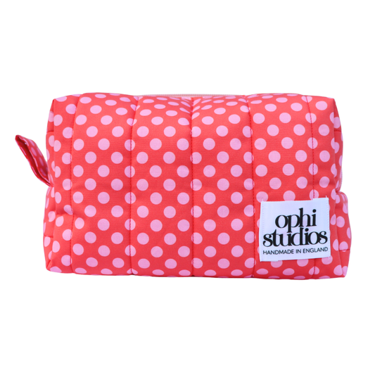 Pink & Red Polka Dot Make-up Bag