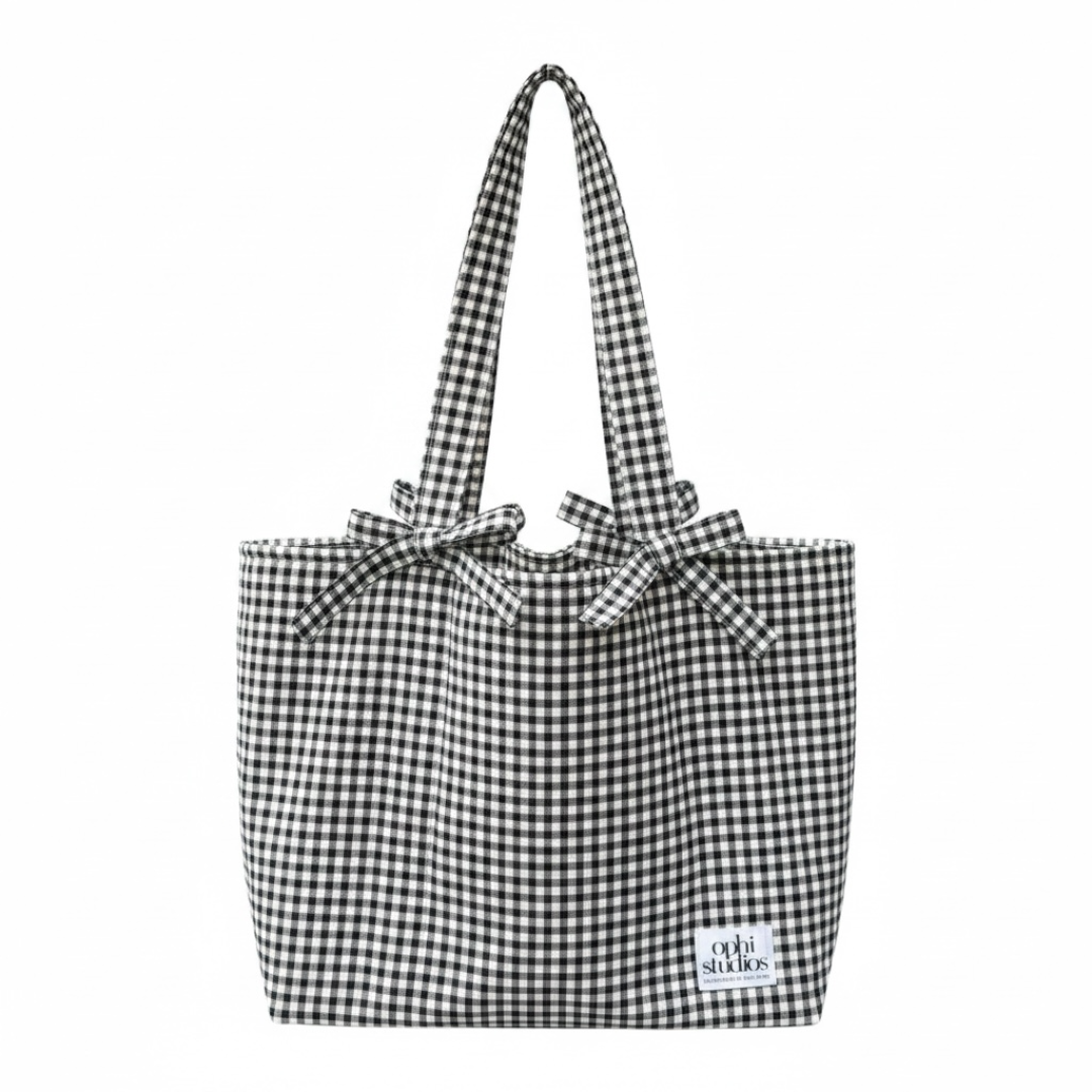 Black & White Gingham Tote Bag