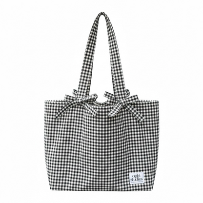Black & White Gingham Tote Bag